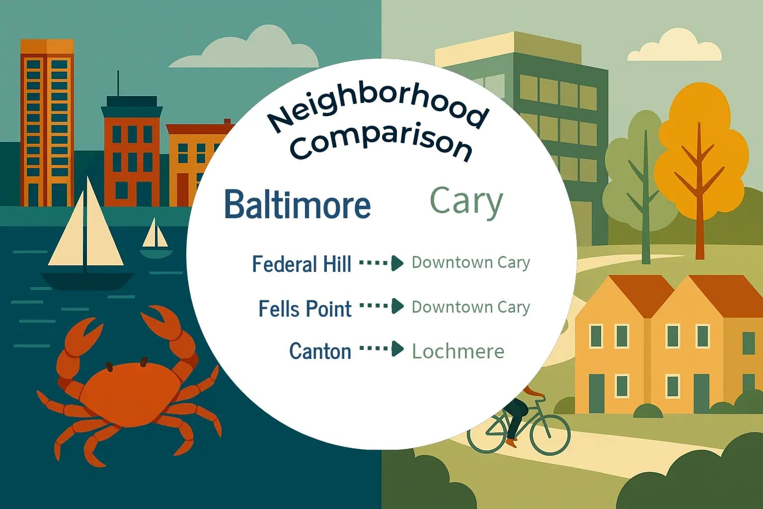 Baltimore vs Cary Neighborhood Comparison