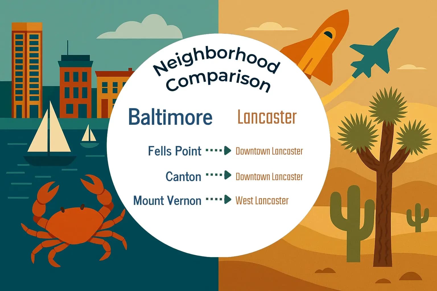 Baltimore vs Lancaster Neighborhood Comparison