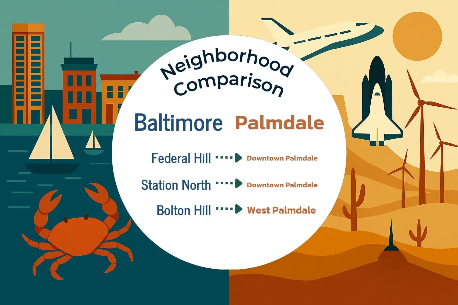 Baltimore vs Palmdale Neighborhood Comparison