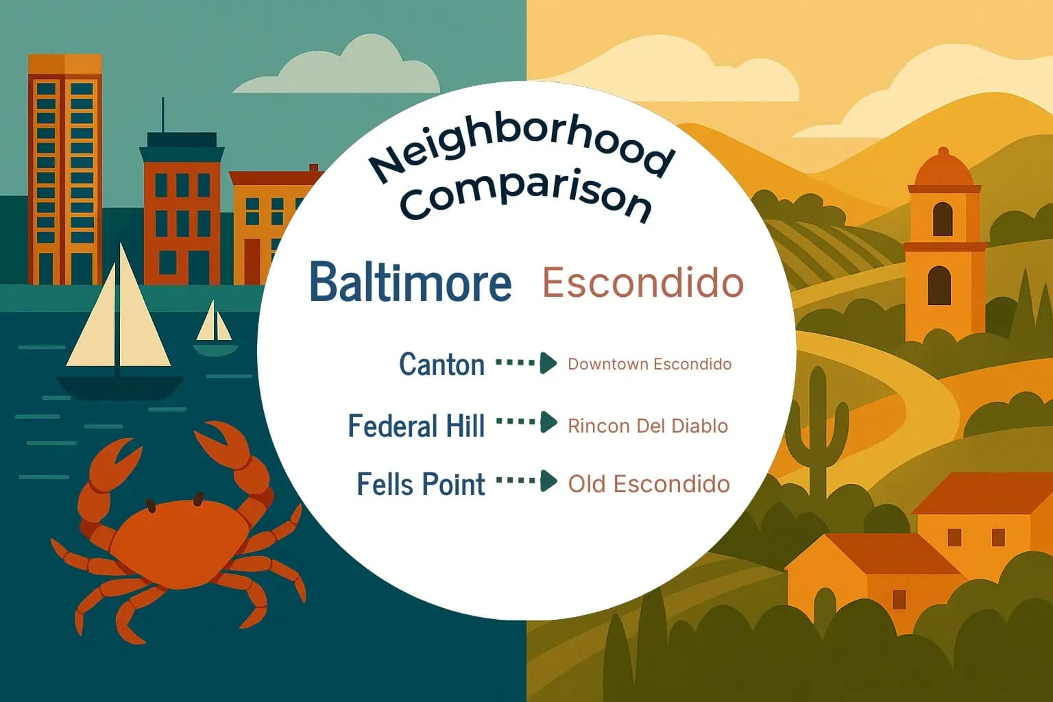 Baltimore vs Escondido Neighborhood Comparison