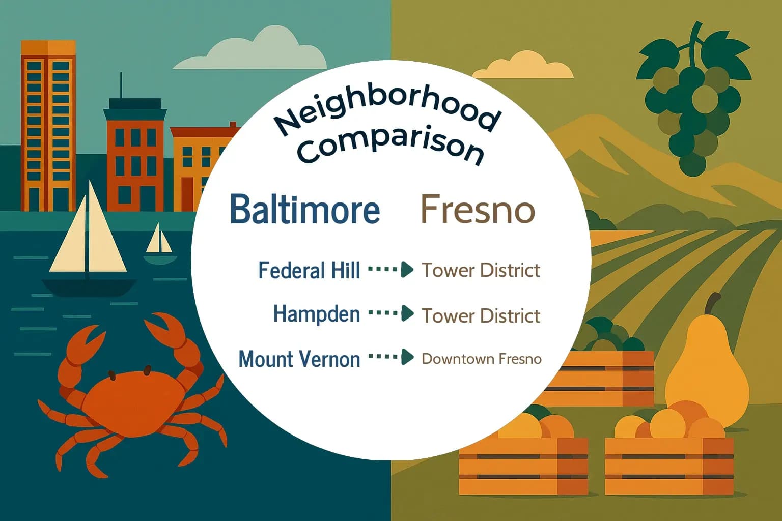 Baltimore vs Fresno Neighborhood Comparison