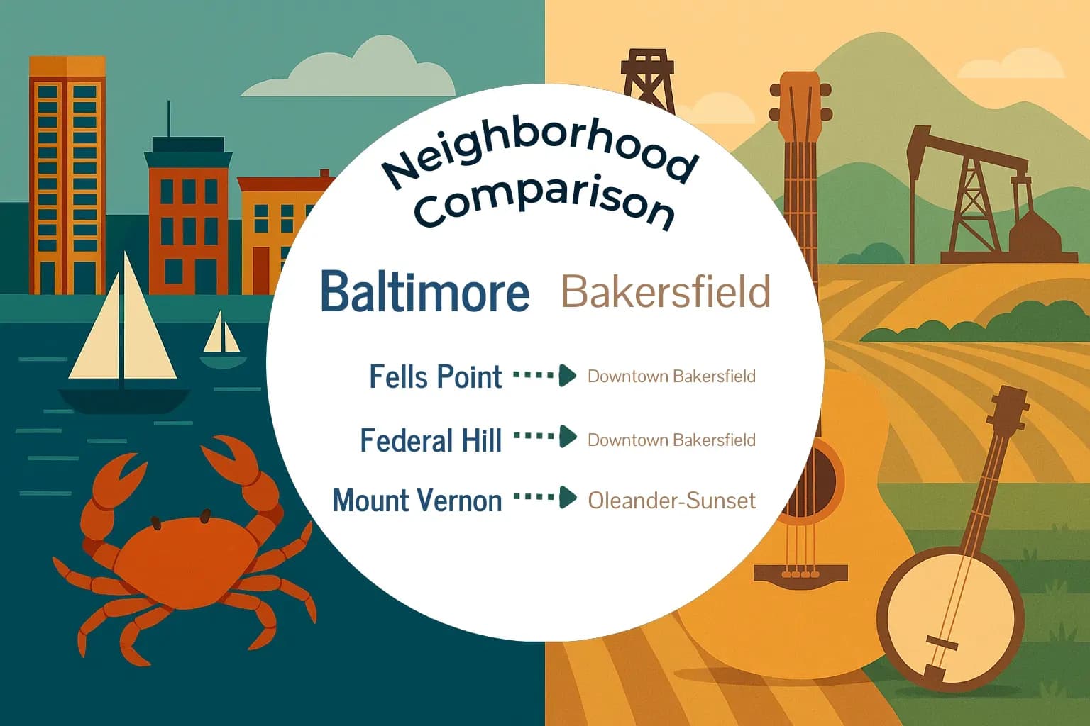 Baltimore vs Bakersfield Neighborhood Comparison