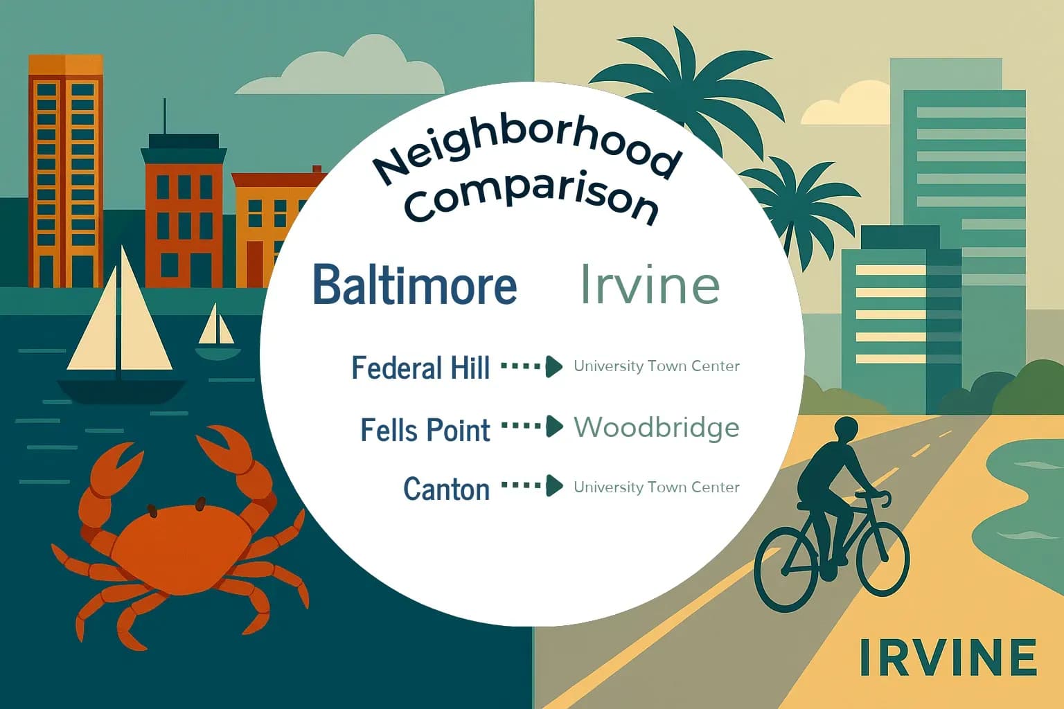 Baltimore vs Irvine Neighborhood Comparison