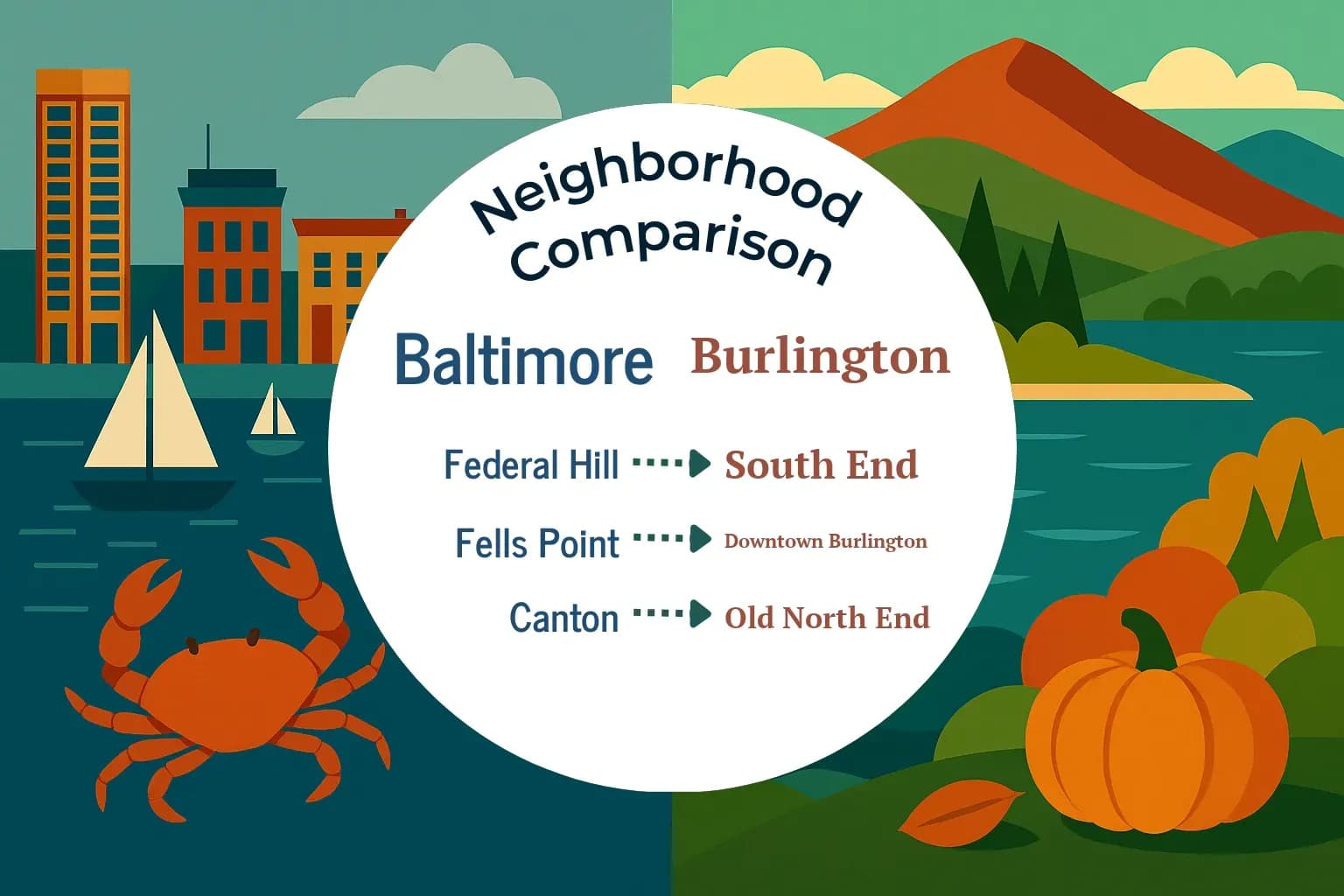 Baltimore vs Burlington Neighborhood Comparison