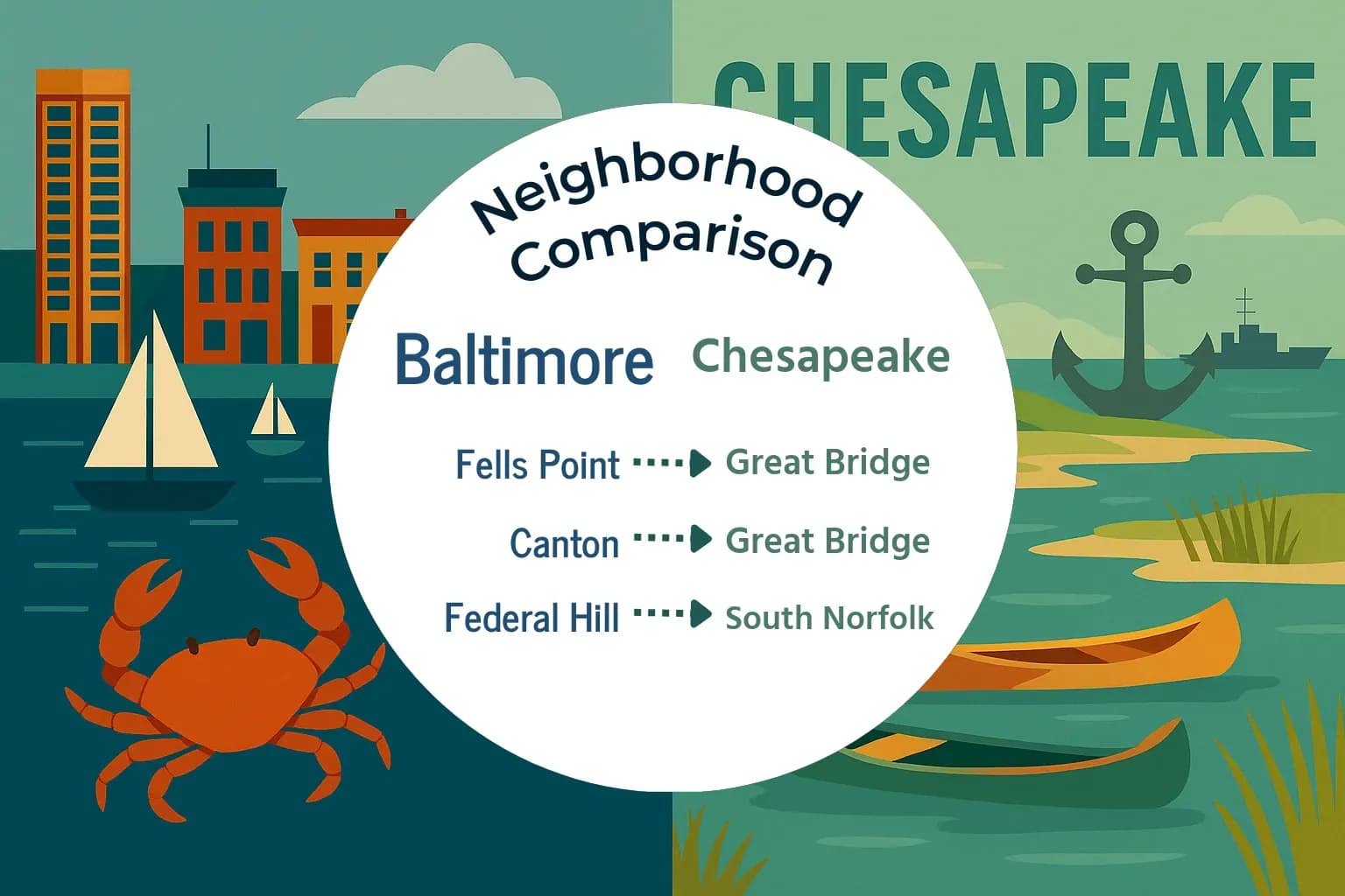 Baltimore vs Chesapeake Neighborhood Comparison