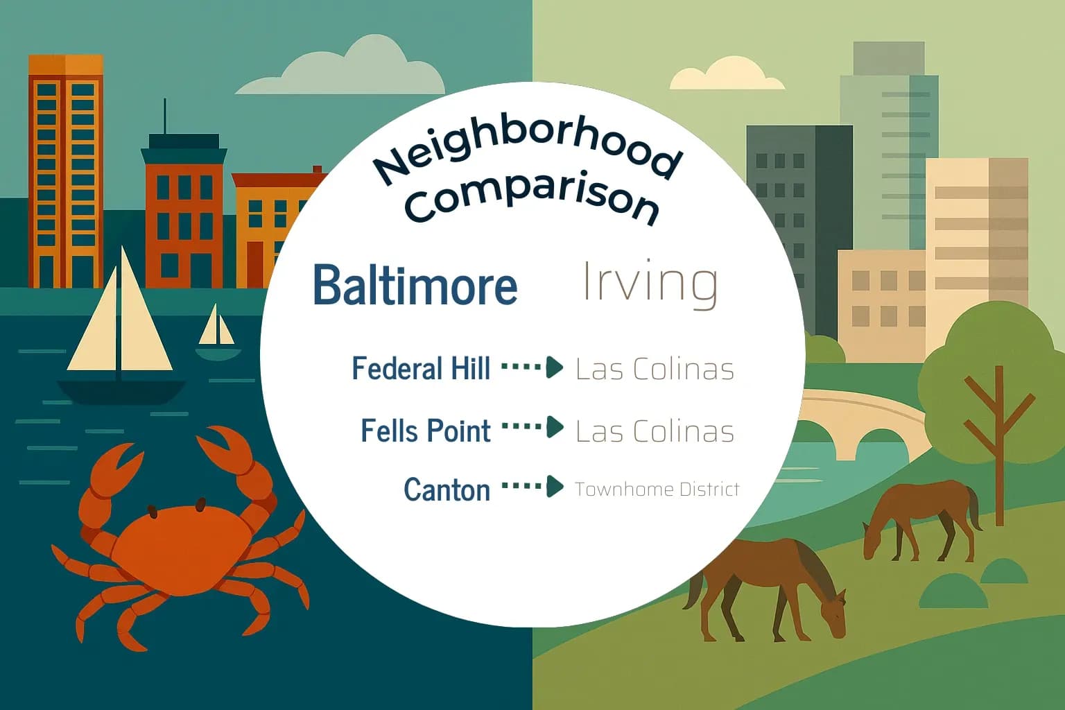 Baltimore vs Irving Neighborhood Comparison
