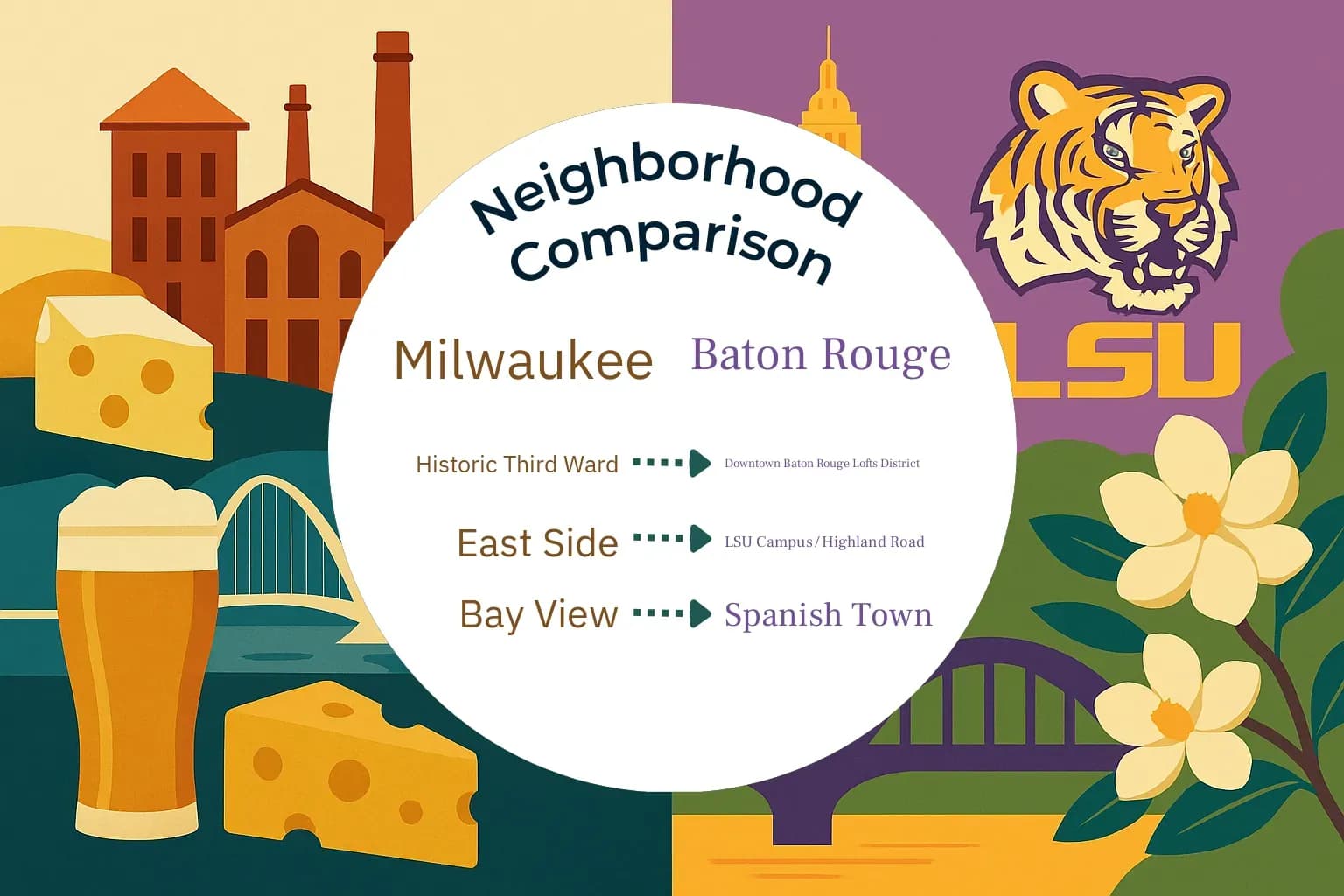 Milwaukee vs Baton Rouge Neighborhood Comparison