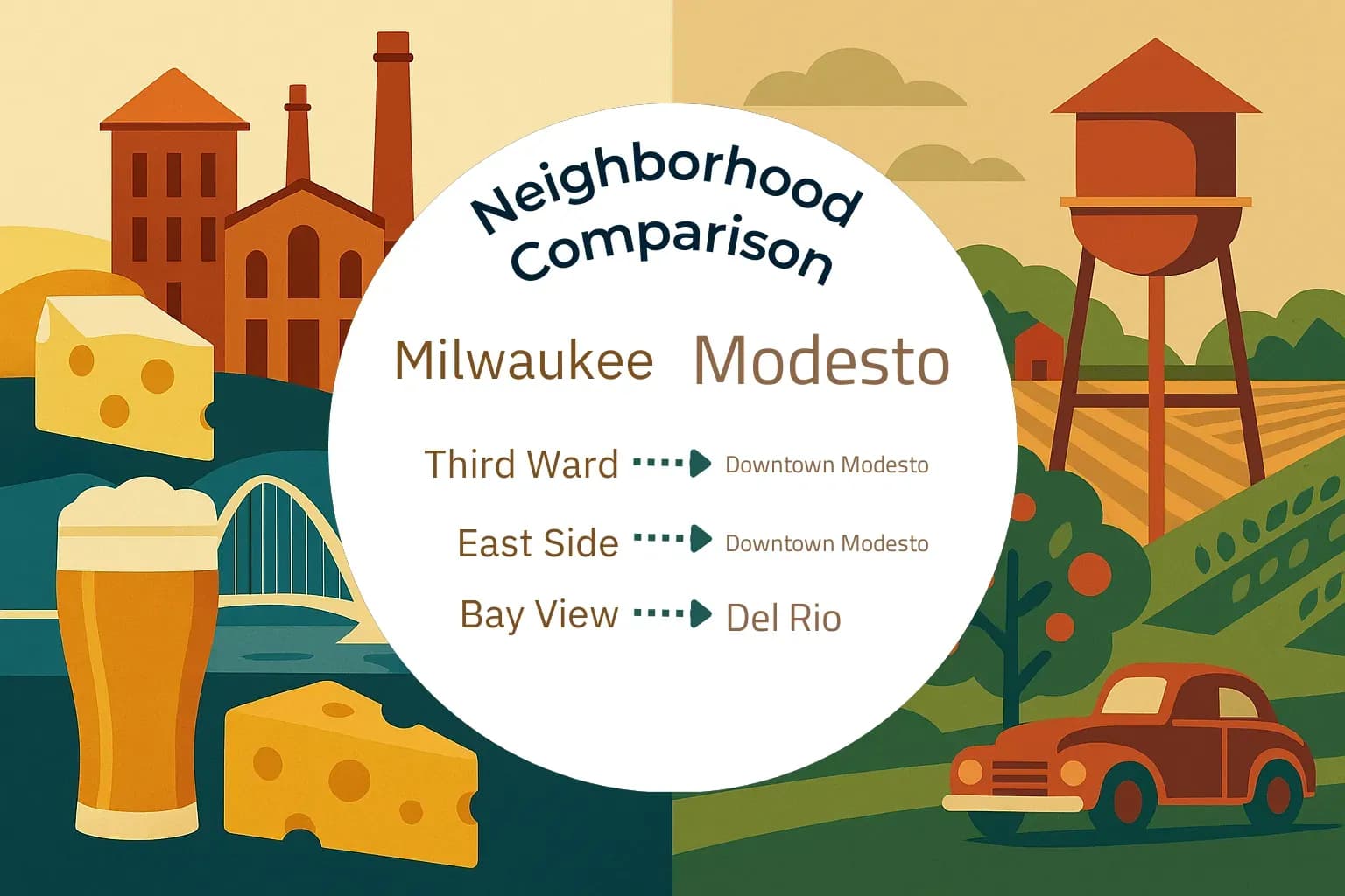 Milwaukee vs Modesto Neighborhood Comparison