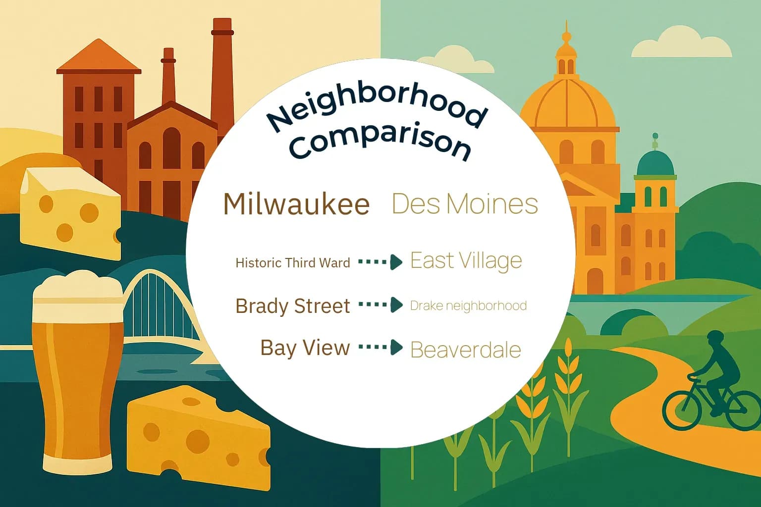 Milwaukee vs Des Moines Neighborhood Comparison