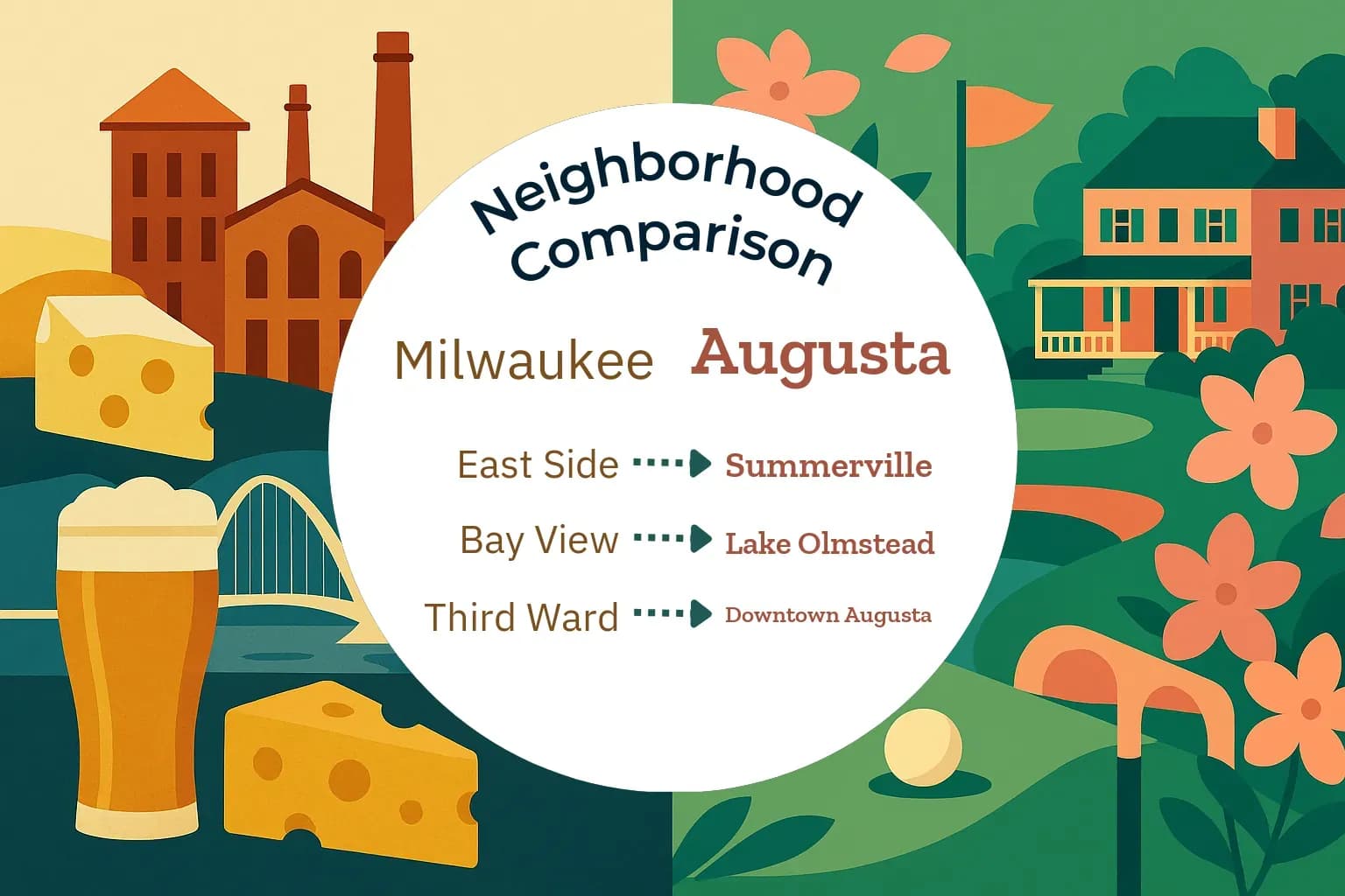 Milwaukee vs Augusta Neighborhood Comparison