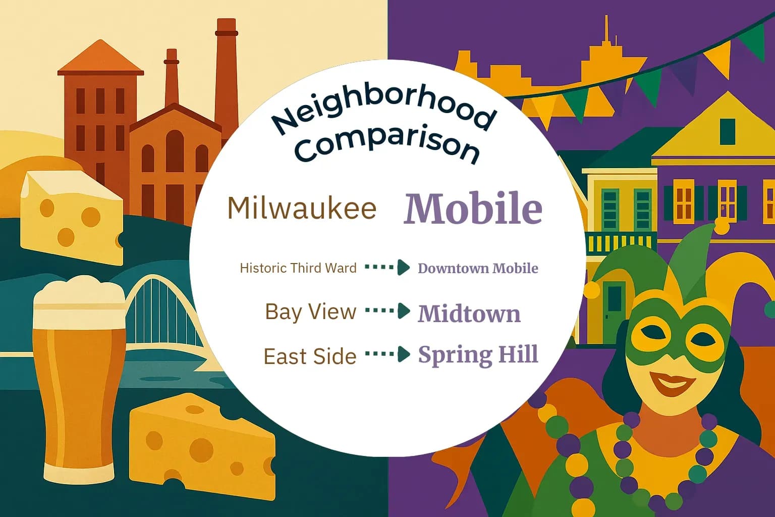 Milwaukee vs Mobile Neighborhood Comparison