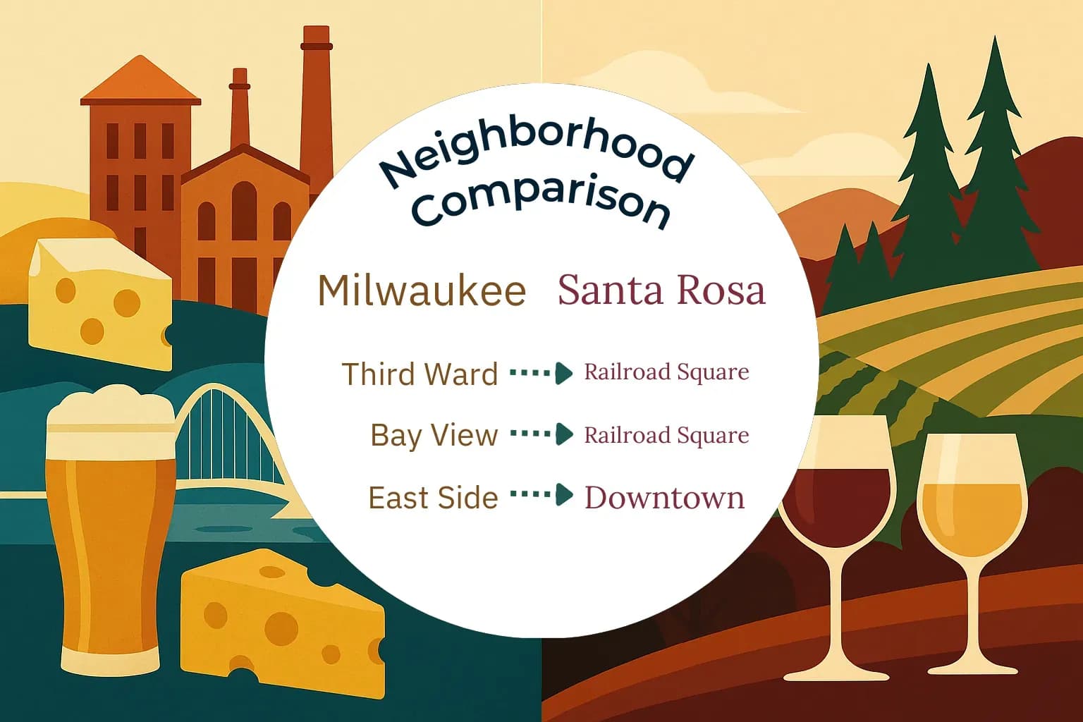 Milwaukee vs Santa Rosa Neighborhood Comparison