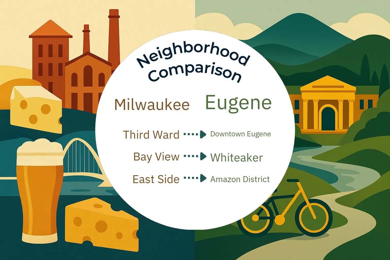 Milwaukee vs Eugene Neighborhood Comparison