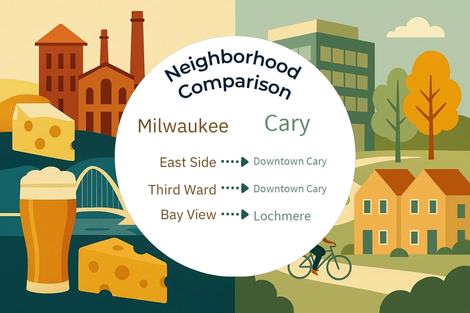 Milwaukee vs Cary Neighborhood Comparison