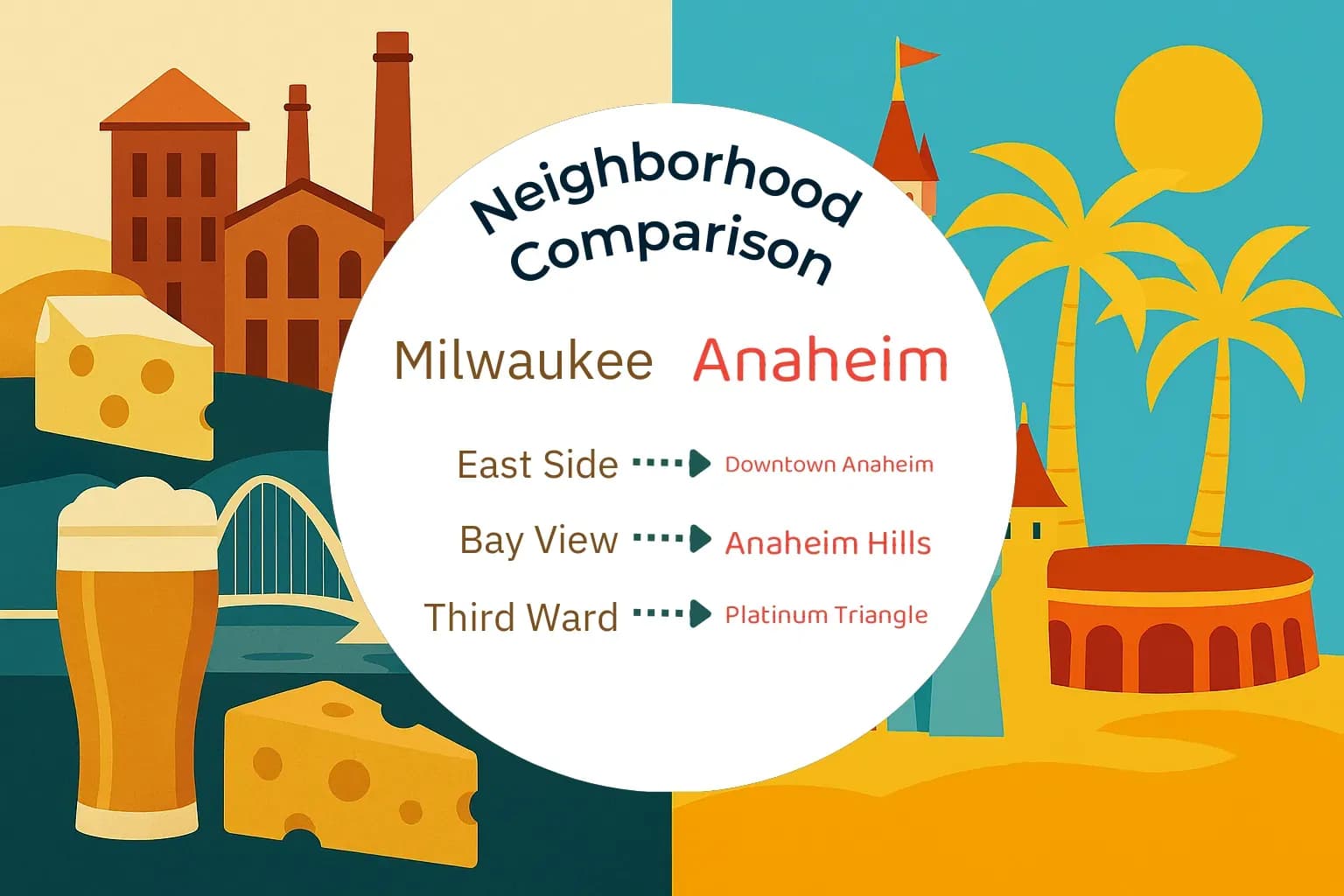 Milwaukee vs Anaheim Neighborhood Comparison