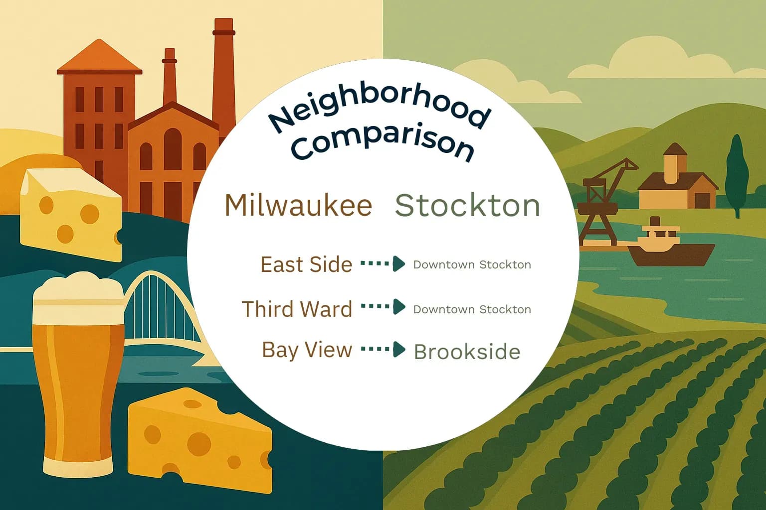 Milwaukee vs Stockton Neighborhood Comparison
