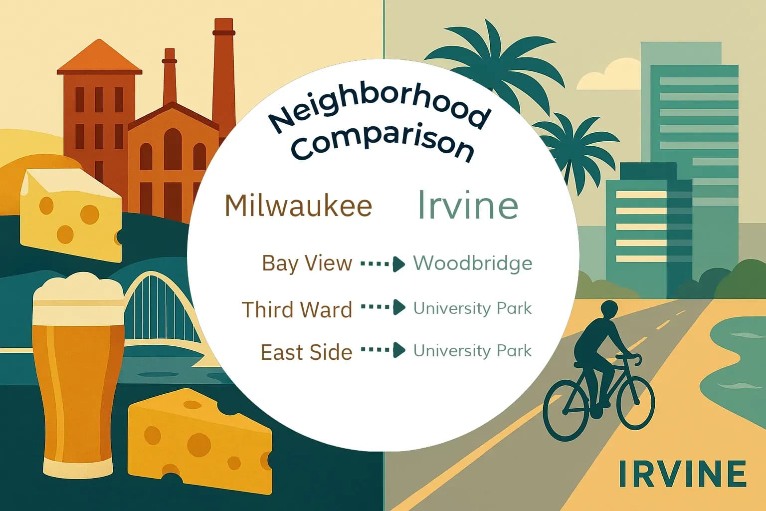 Milwaukee vs Irvine Neighborhood Comparison