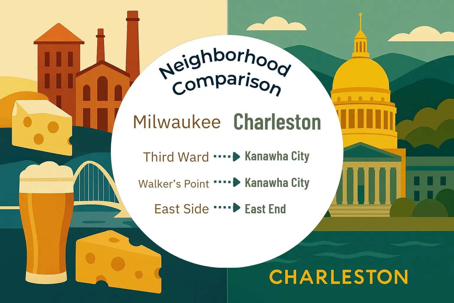Milwaukee vs Charleston Neighborhood Comparison