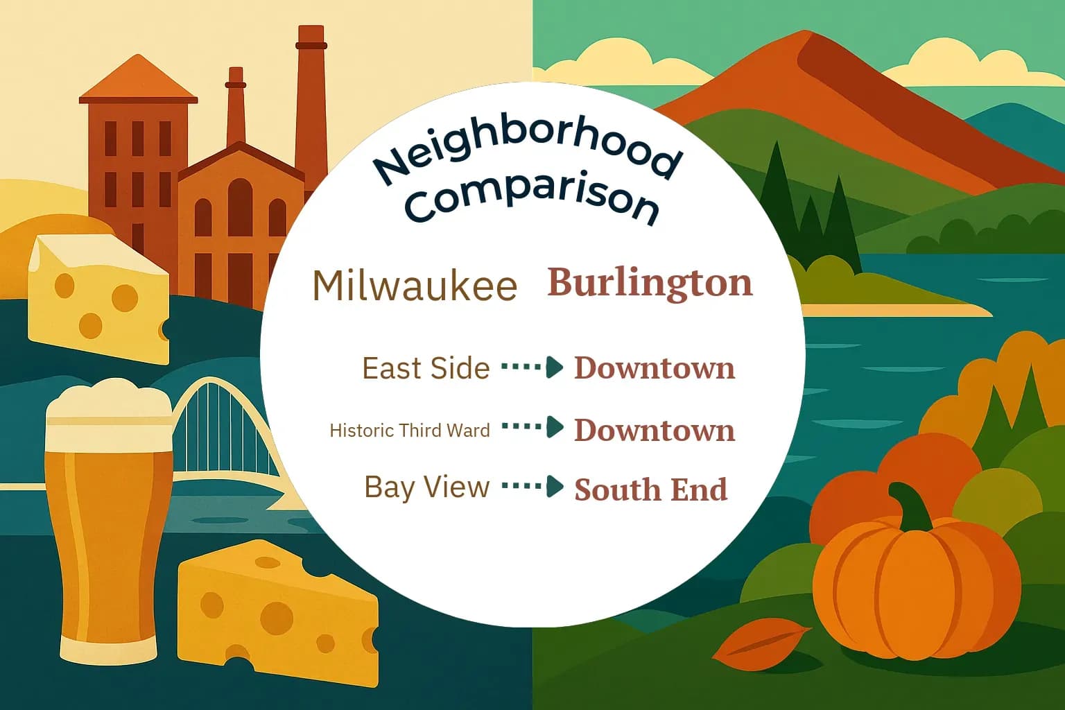 Milwaukee vs Burlington Neighborhood Comparison