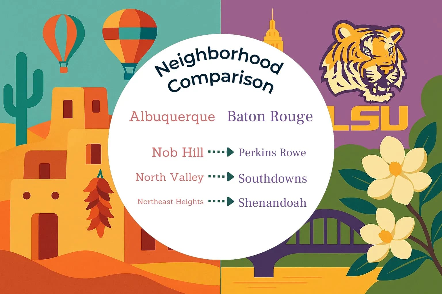 Albuquerque vs Baton Rouge Neighborhood Comparison