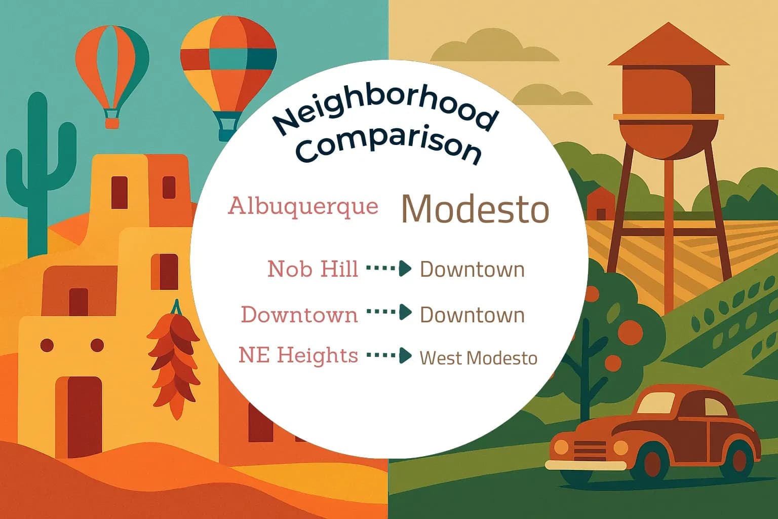 Albuquerque vs Modesto Neighborhood Comparison