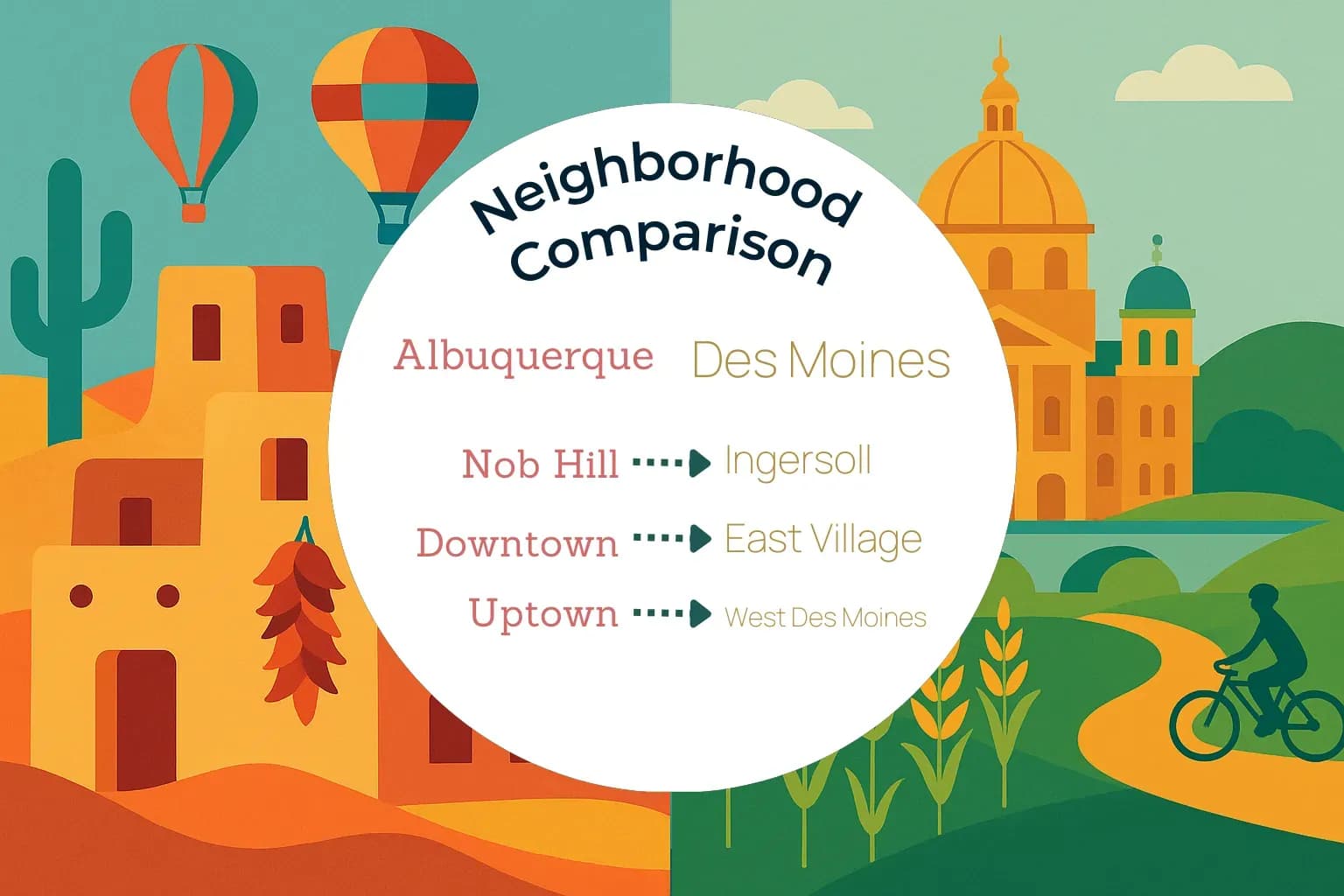 Albuquerque vs Des Moines Neighborhood Comparison