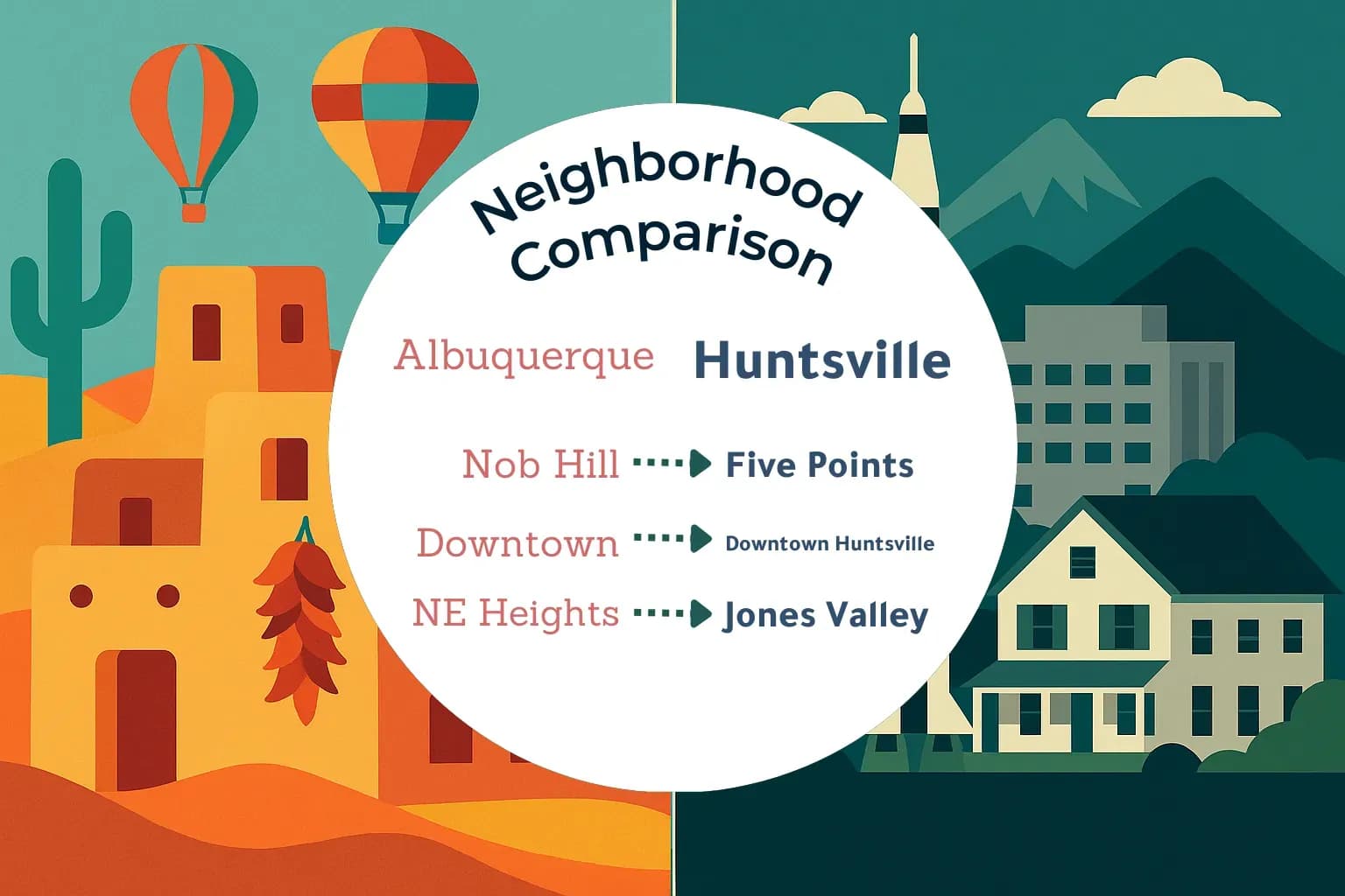 Albuquerque vs Huntsville Neighborhood Comparison
