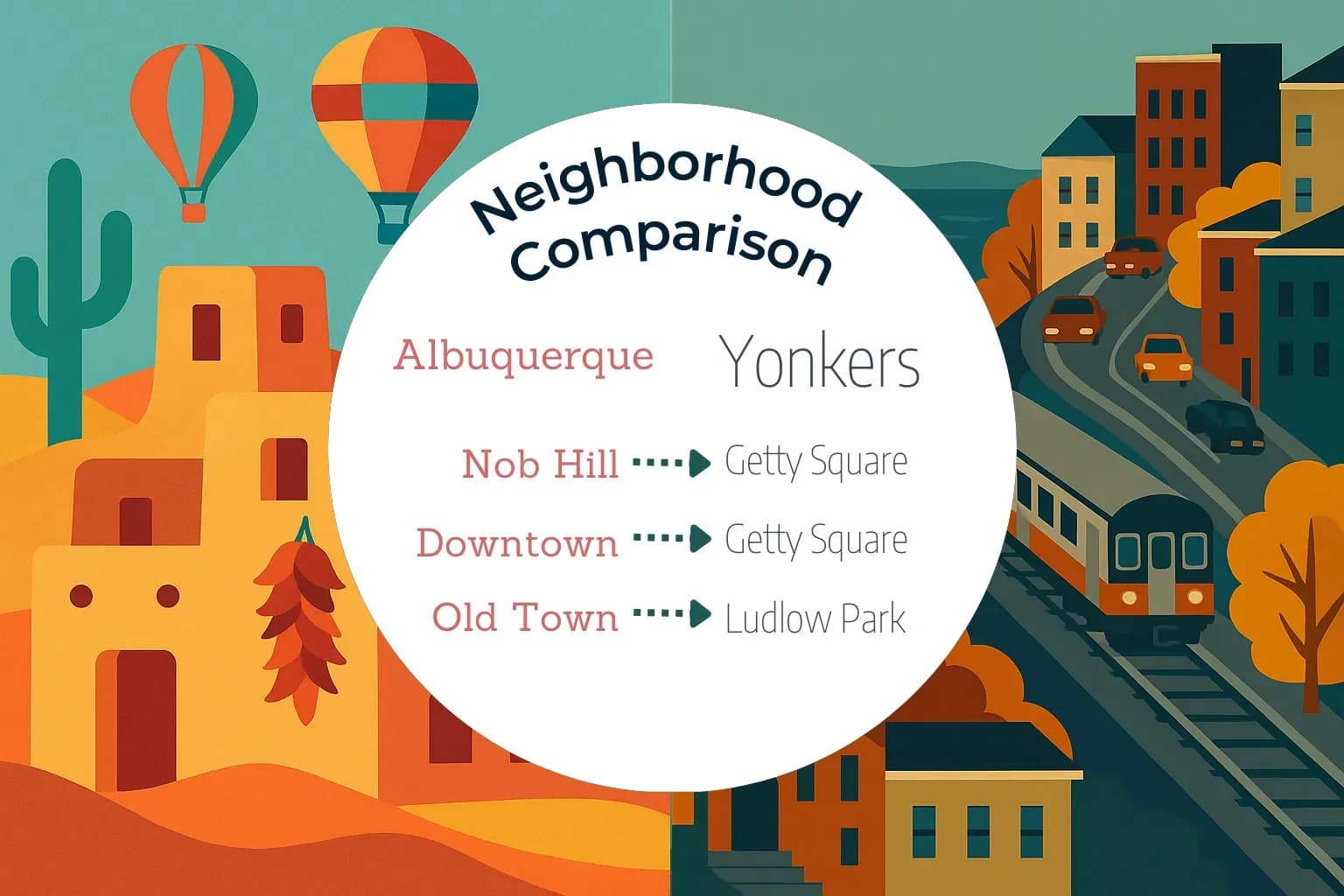 Albuquerque vs Yonkers Neighborhood Comparison