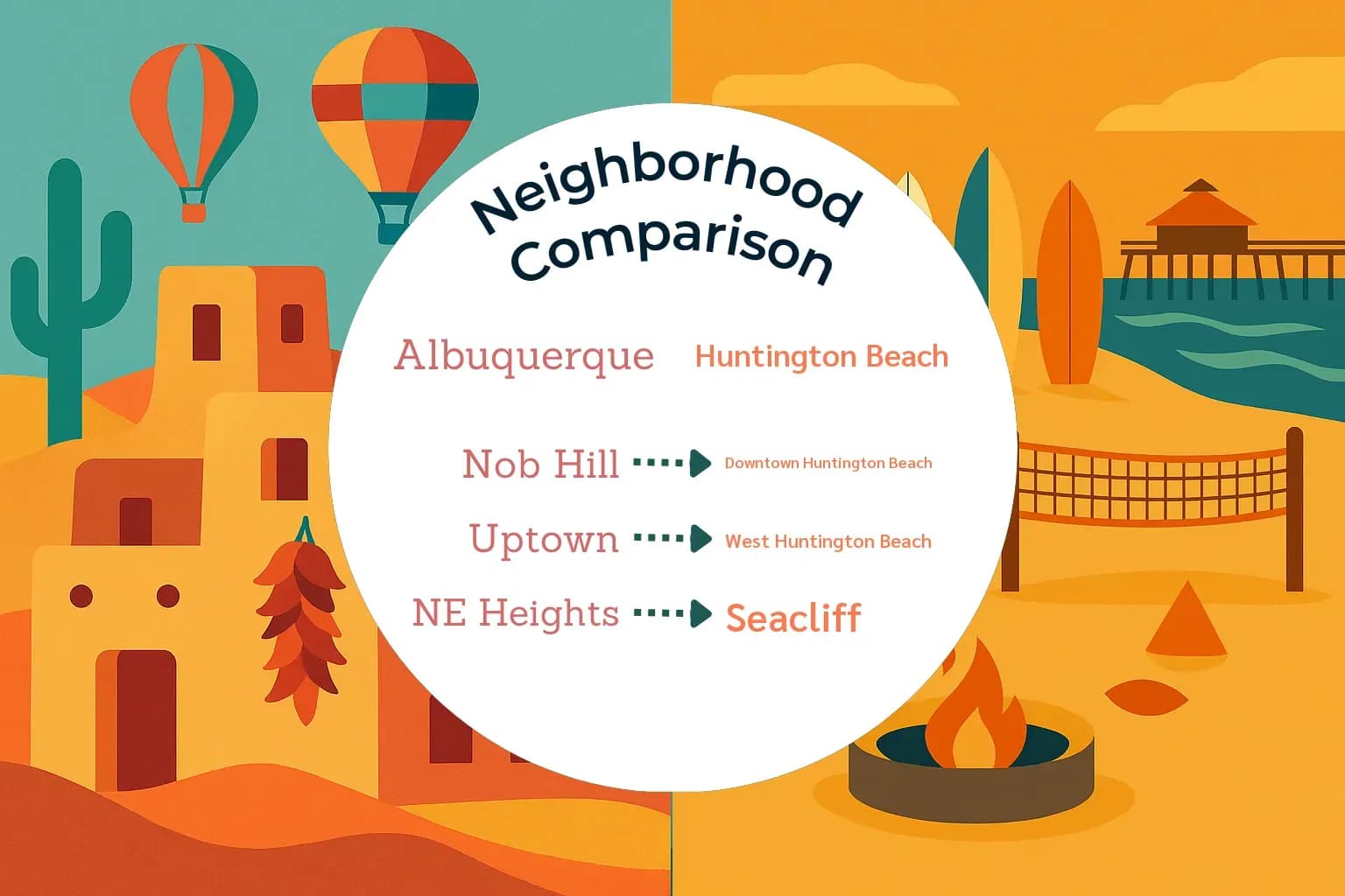 Albuquerque vs Huntington Beach Neighborhood Comparison