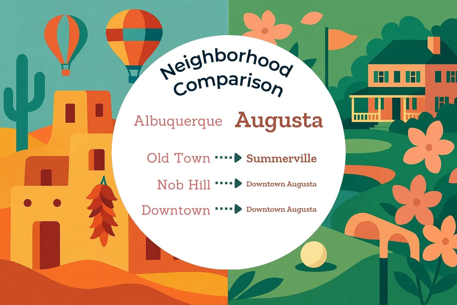 Albuquerque vs Augusta Neighborhood Comparison