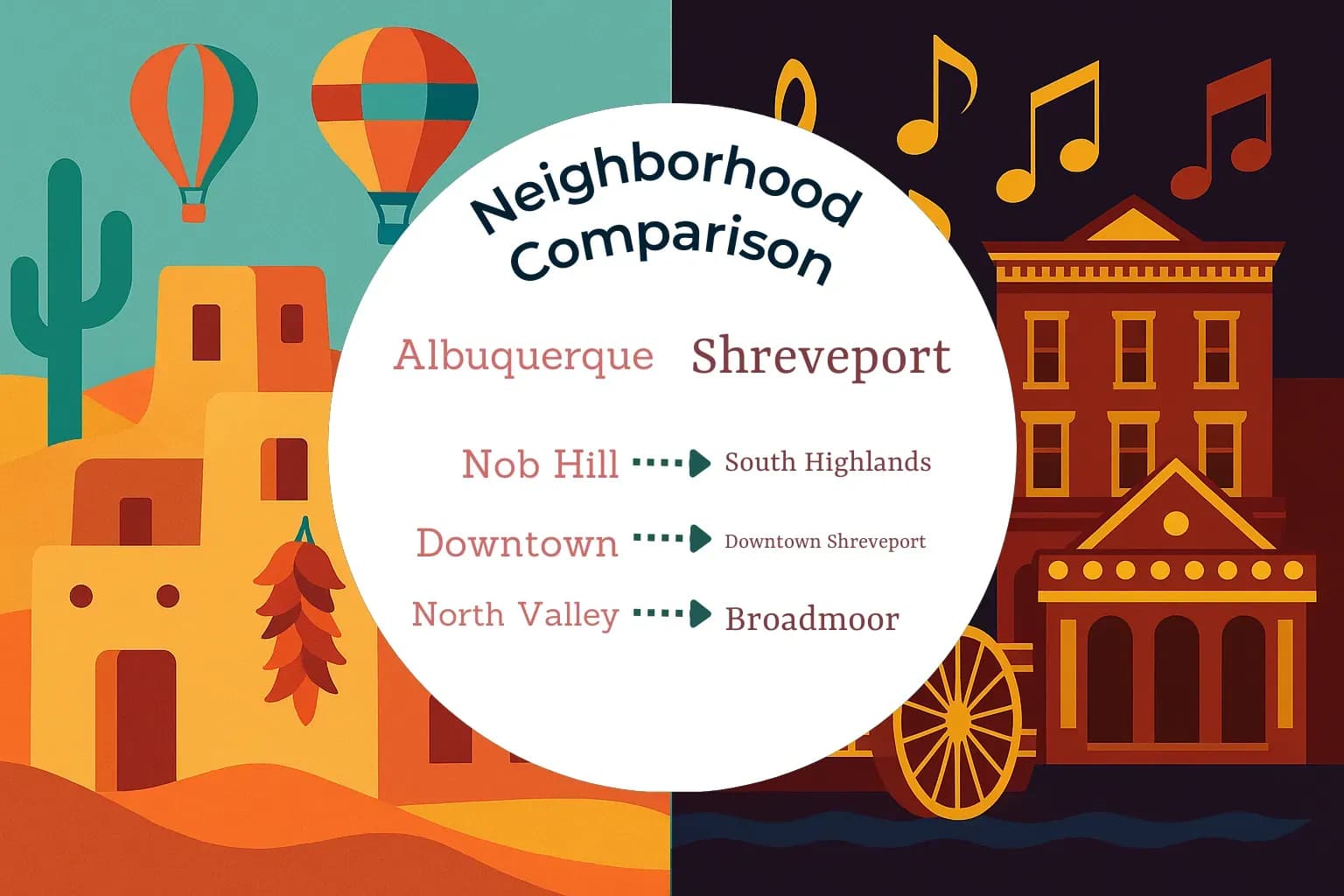 Albuquerque vs Shreveport Neighborhood Comparison