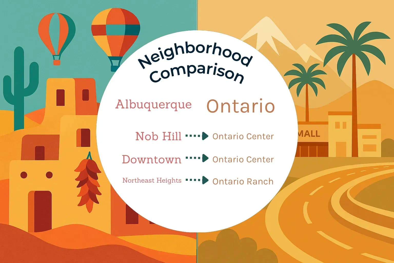 Albuquerque vs Ontario Neighborhood Comparison