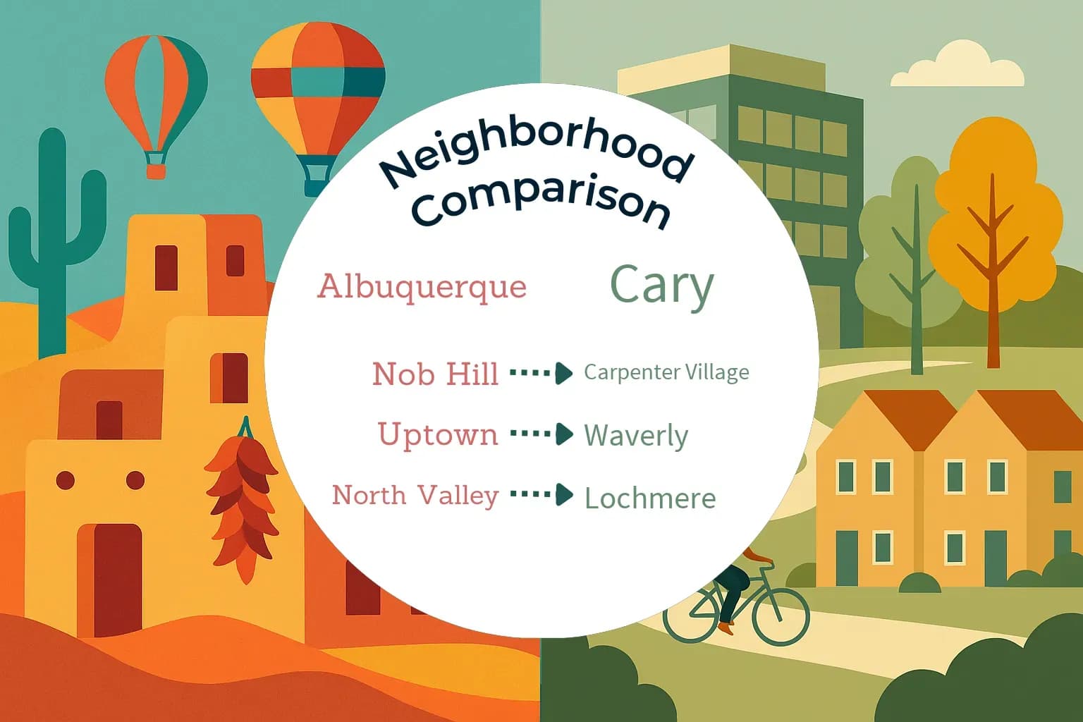 Albuquerque vs Cary Neighborhood Comparison