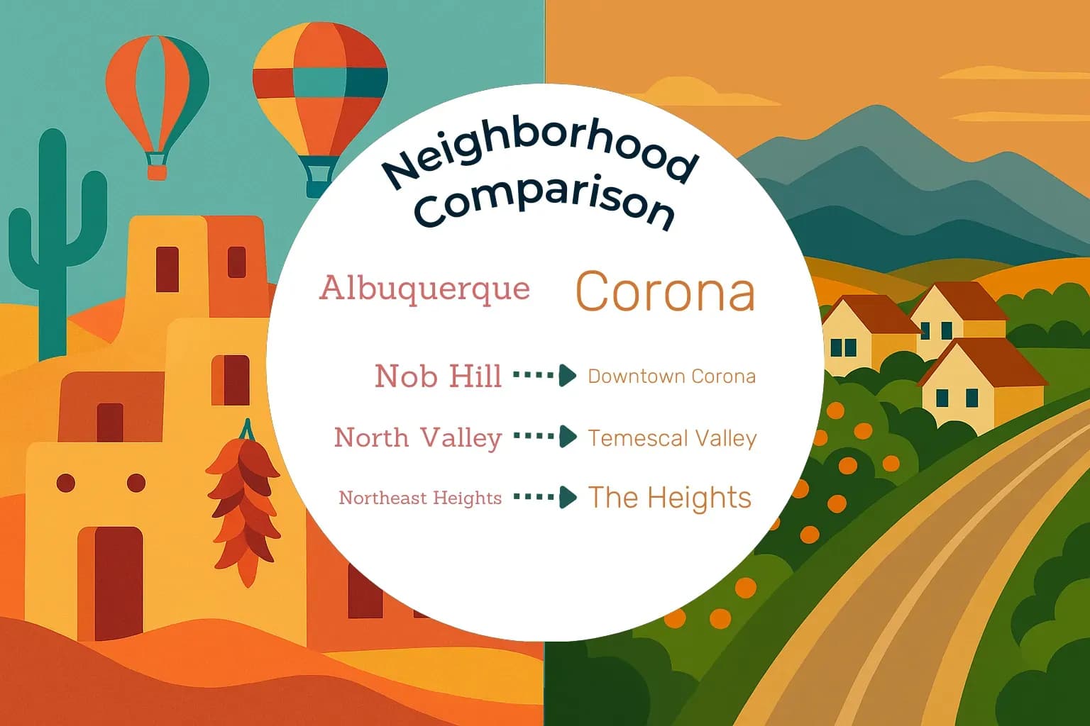 Albuquerque vs Corona Neighborhood Comparison