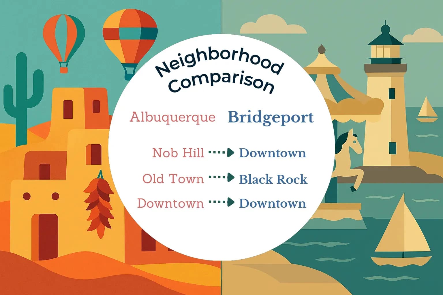 Albuquerque vs Bridgeport Neighborhood Comparison