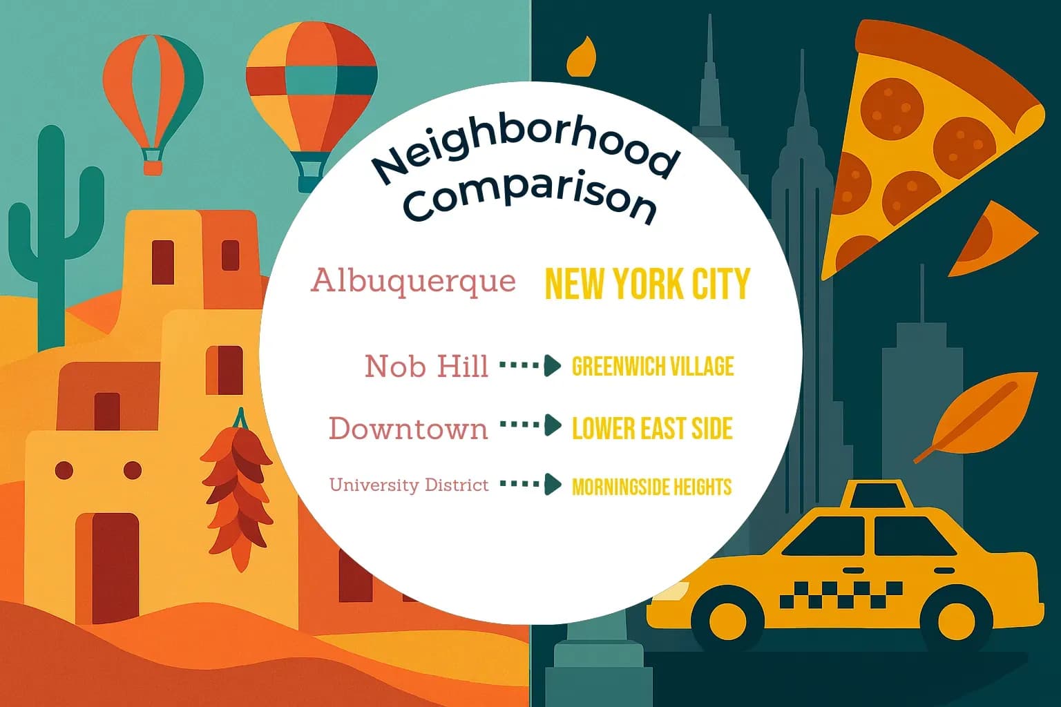Albuquerque vs New York City Neighborhood Comparison