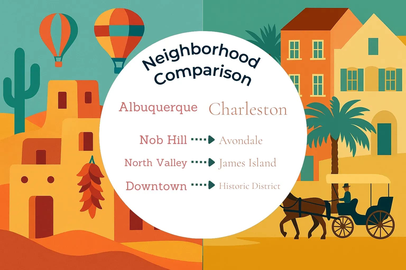 Albuquerque vs Charleston Neighborhood Comparison