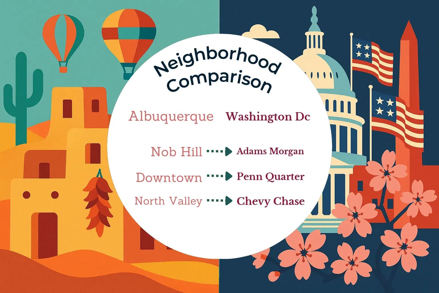 Albuquerque vs Washington DC Neighborhood Comparison