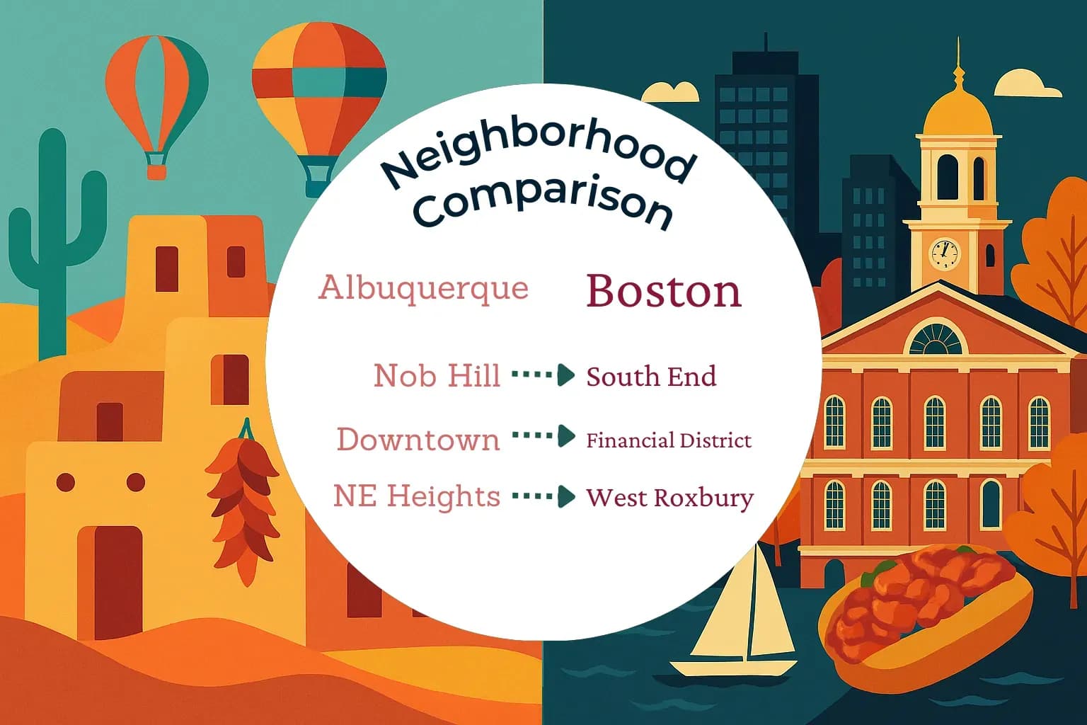 Albuquerque vs Boston Neighborhood Comparison
