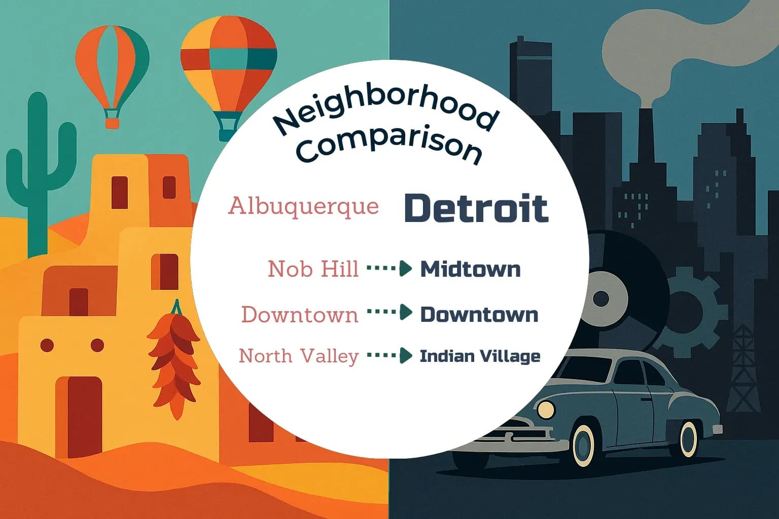 Albuquerque vs Detroit Neighborhood Comparison