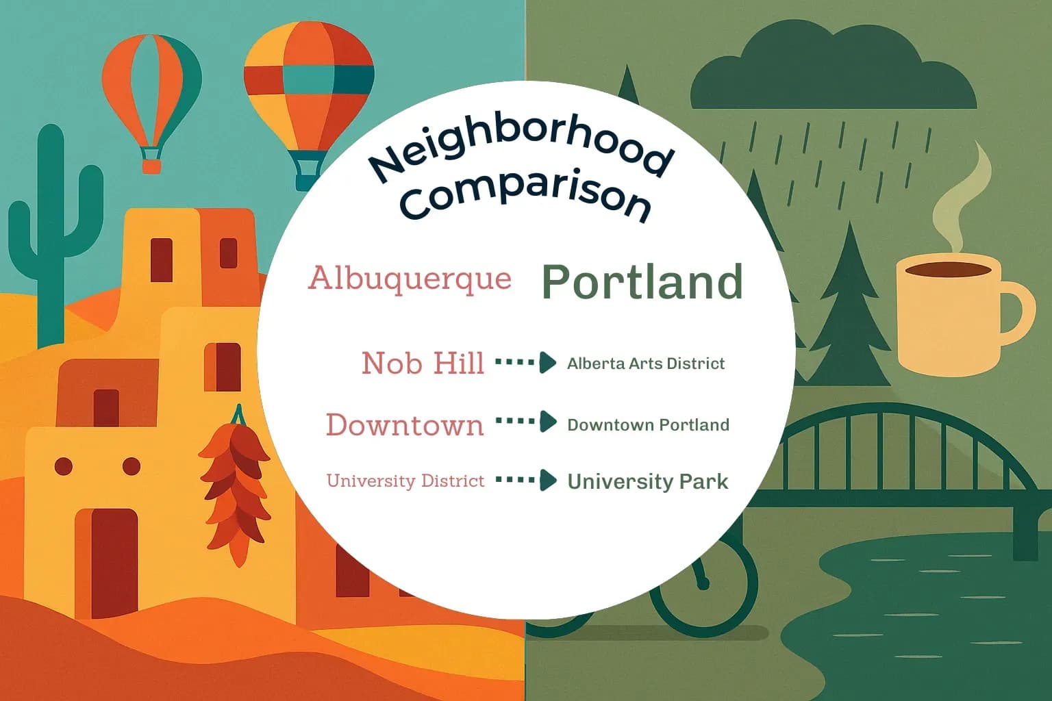 Albuquerque vs Portland Neighborhood Comparison
