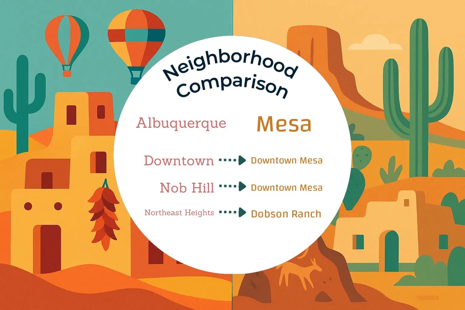 Albuquerque vs Mesa Neighborhood Comparison