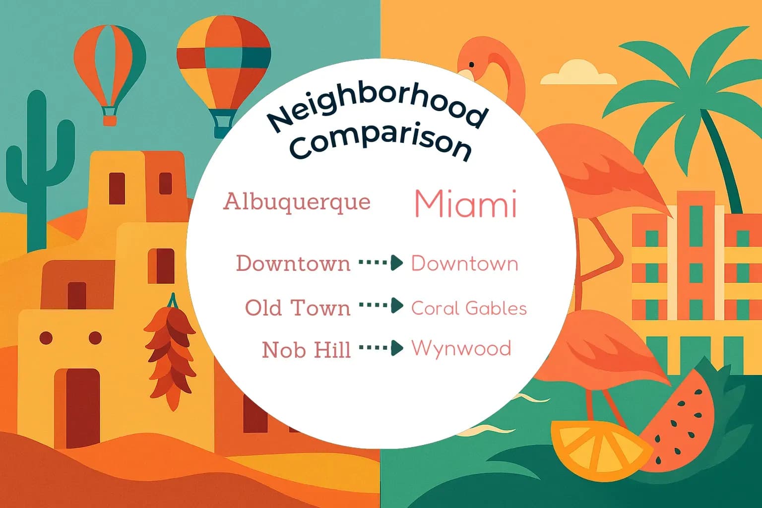 Albuquerque vs Miami Neighborhood Comparison