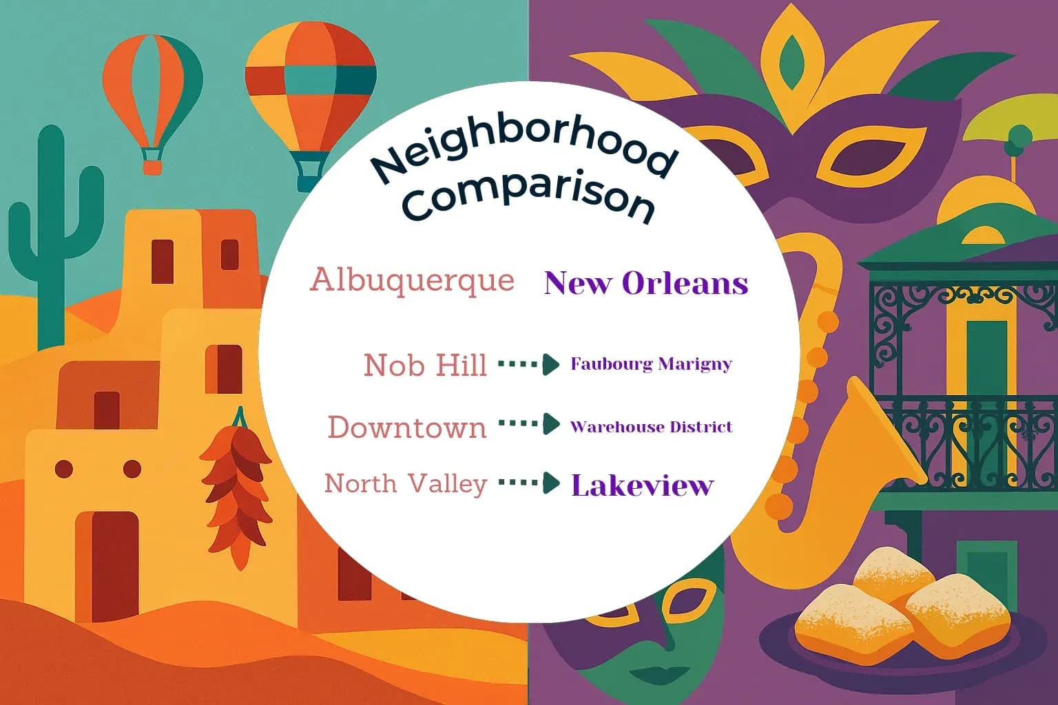 Albuquerque vs New Orleans Neighborhood Comparison