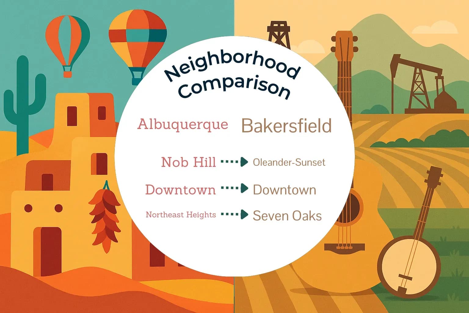 Albuquerque vs Bakersfield Neighborhood Comparison