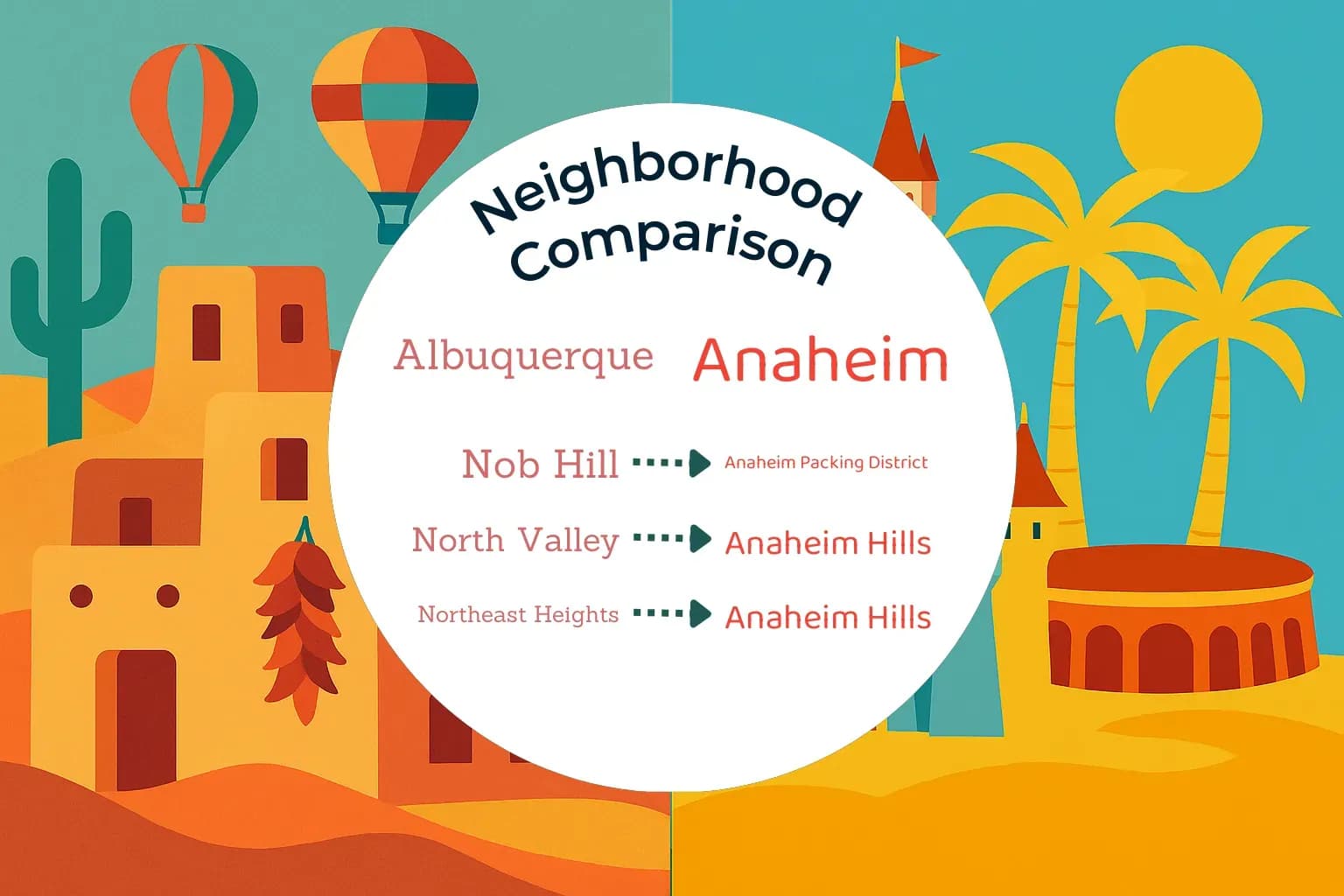 Albuquerque vs Anaheim Neighborhood Comparison