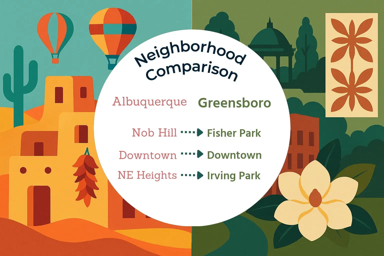 Albuquerque vs Greensboro Neighborhood Comparison