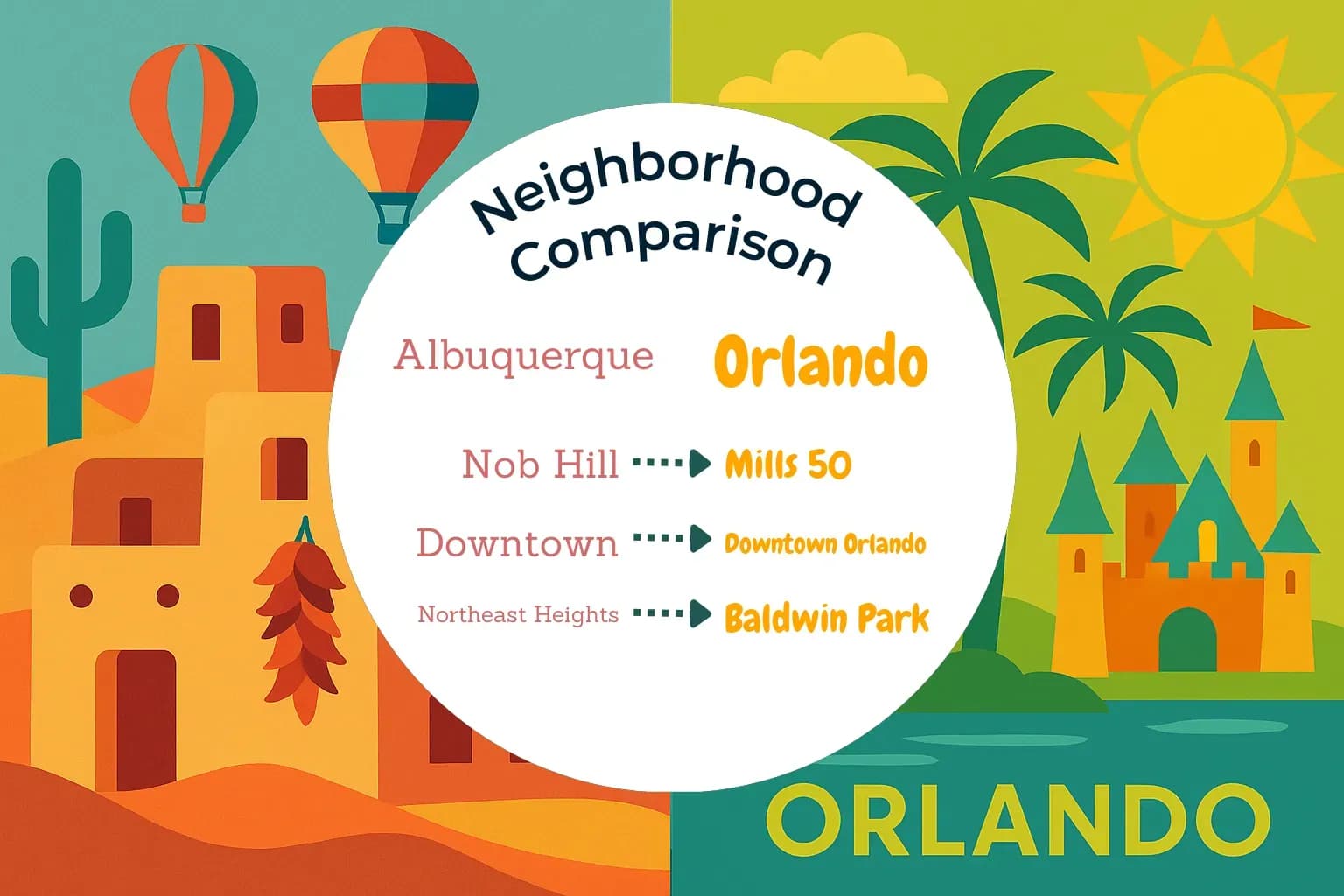 Albuquerque vs Orlando Neighborhood Comparison