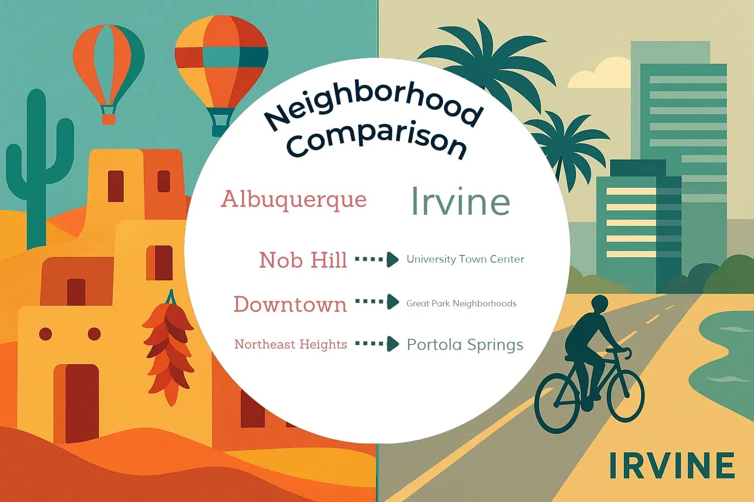 Albuquerque vs Irvine Neighborhood Comparison