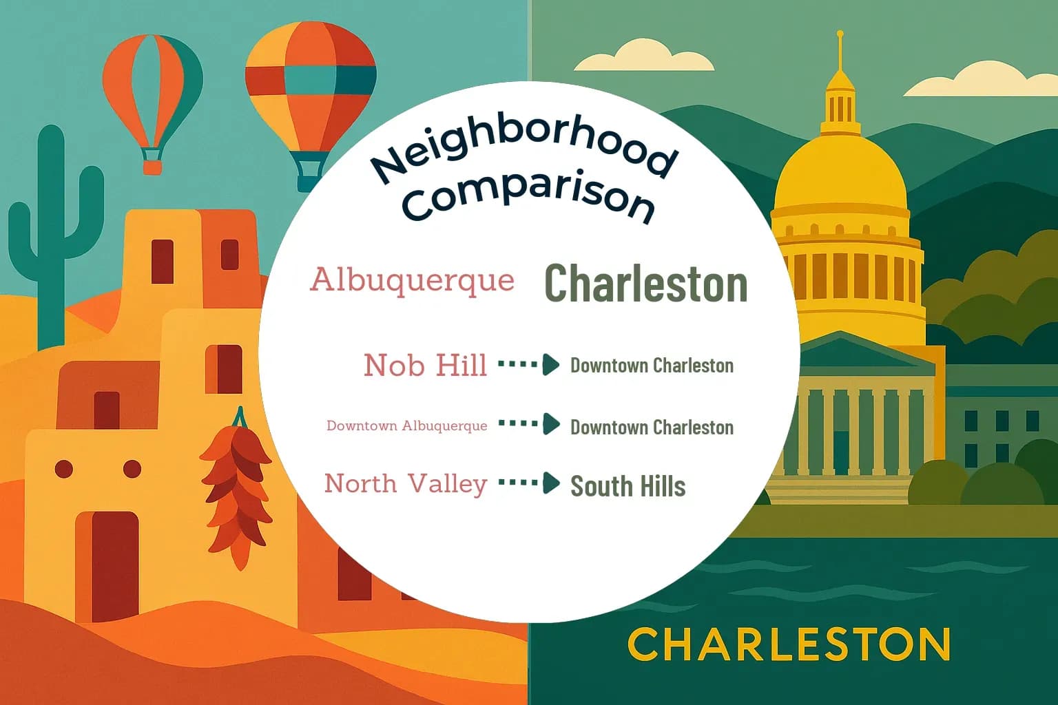 Albuquerque vs Charleston Neighborhood Comparison